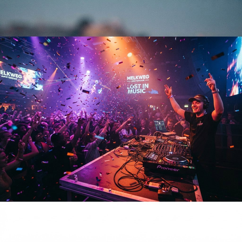 DJ en dansvloer tijdens het uitgaan in Amsterdam